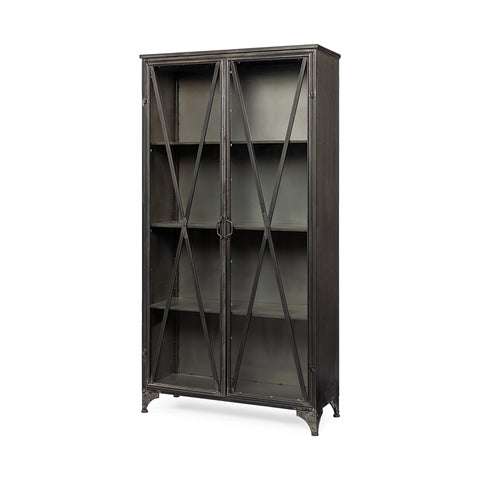 Industrial Glass and Metal Cabinet