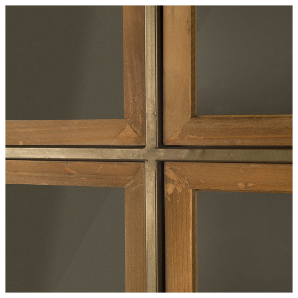 Modern Wood and Metal Tall Cabinet