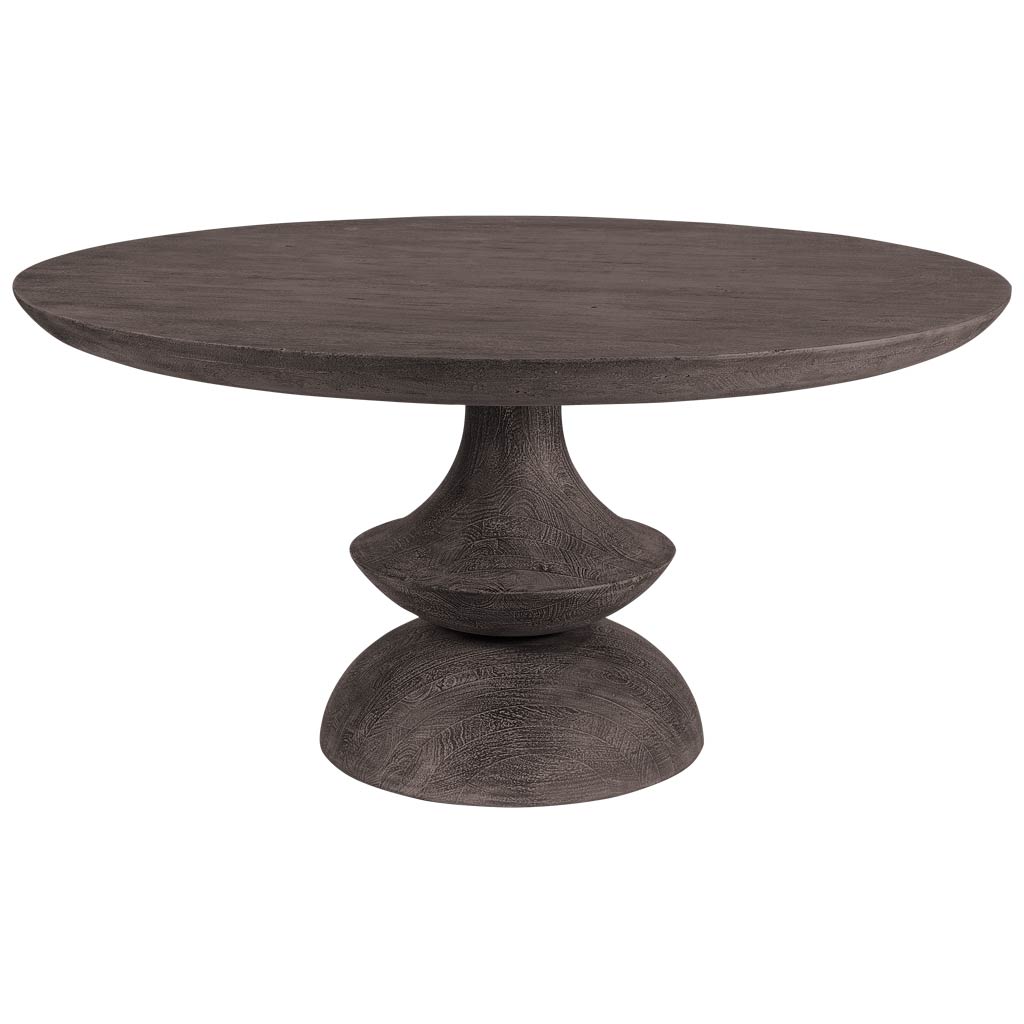 Charcoal Grey Round Wooden Dining Table