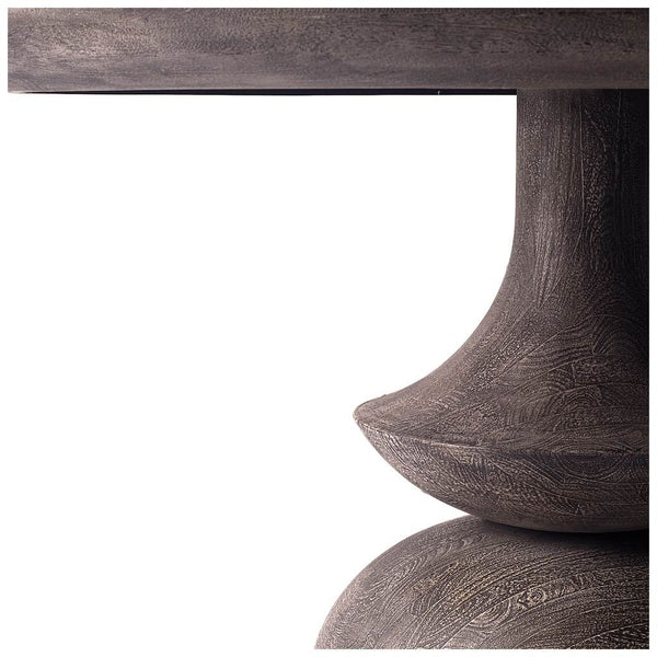 Charcoal Grey Round Wooden Dining Table