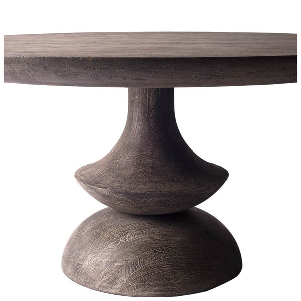 Charcoal Grey Round Wooden Dining Table