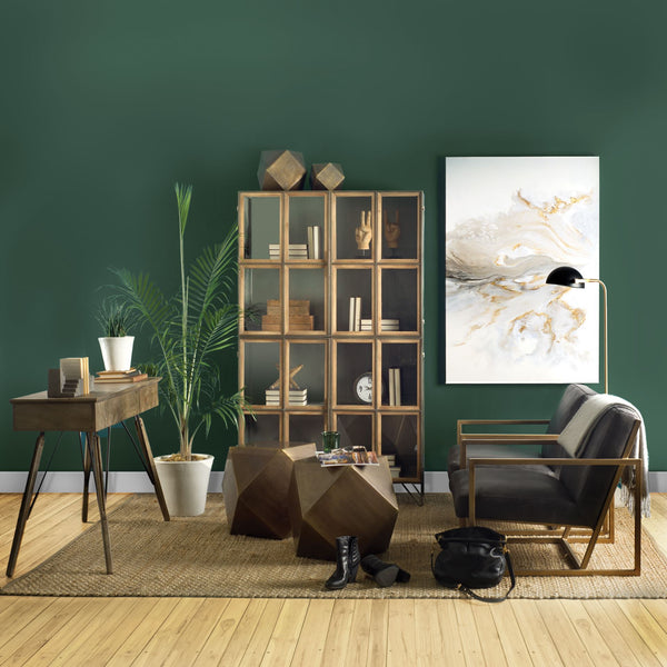 Modern Wood and Metal Tall Cabinet