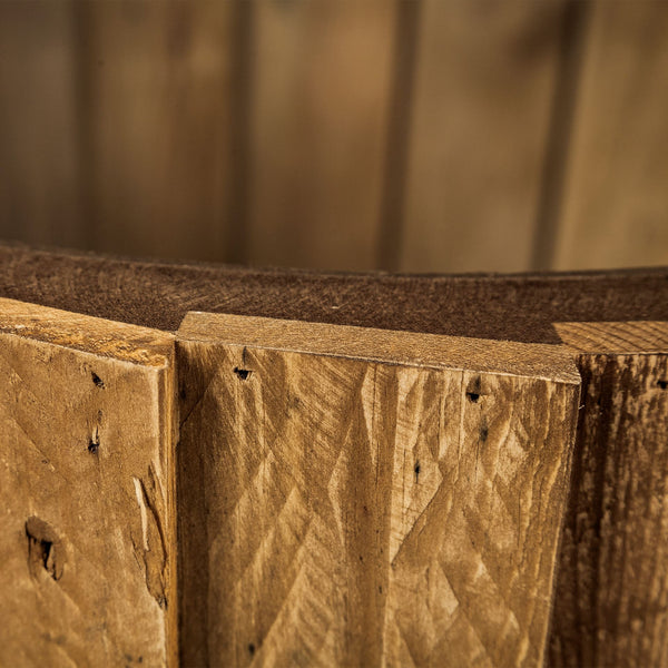 Rustic Wood and Glass Side Table