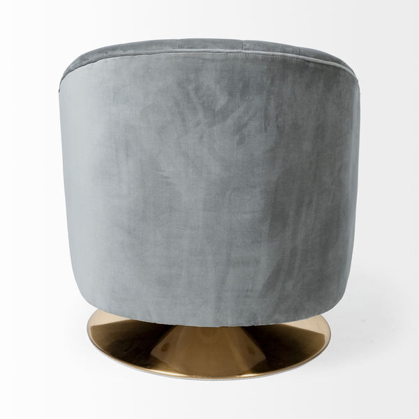 Grey and Brass Mod Velvet Chair