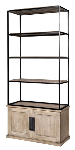 Tall Wooden Industrial Shelves