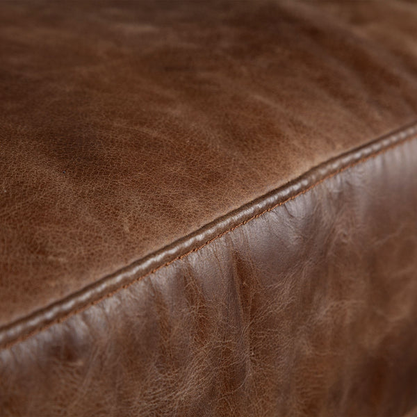 Whiskey Leather Scandinavian Armchair