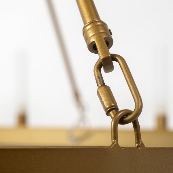 Brass Round Twelve Light Chandelier