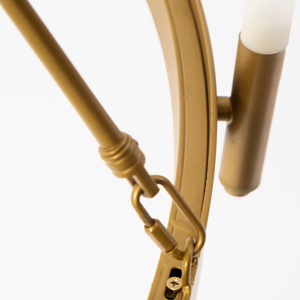 Brass Round Twelve Light Chandelier