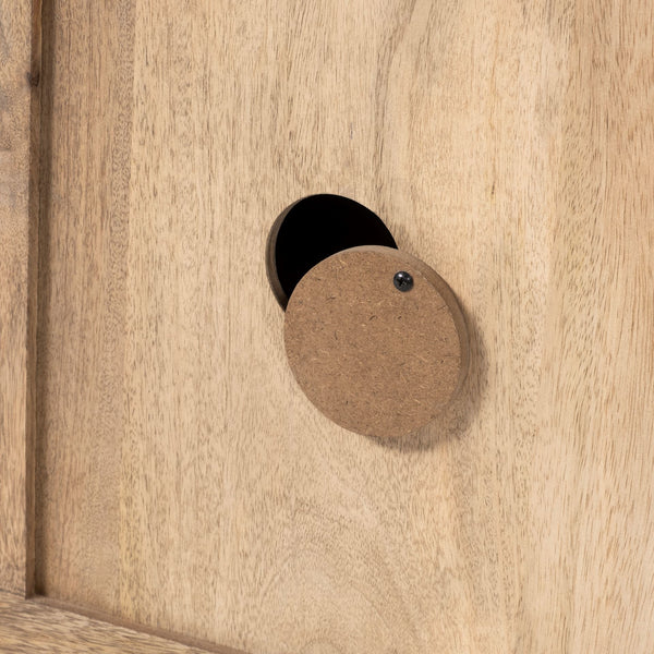 Rustic Modern Carved Wooden Cabinet