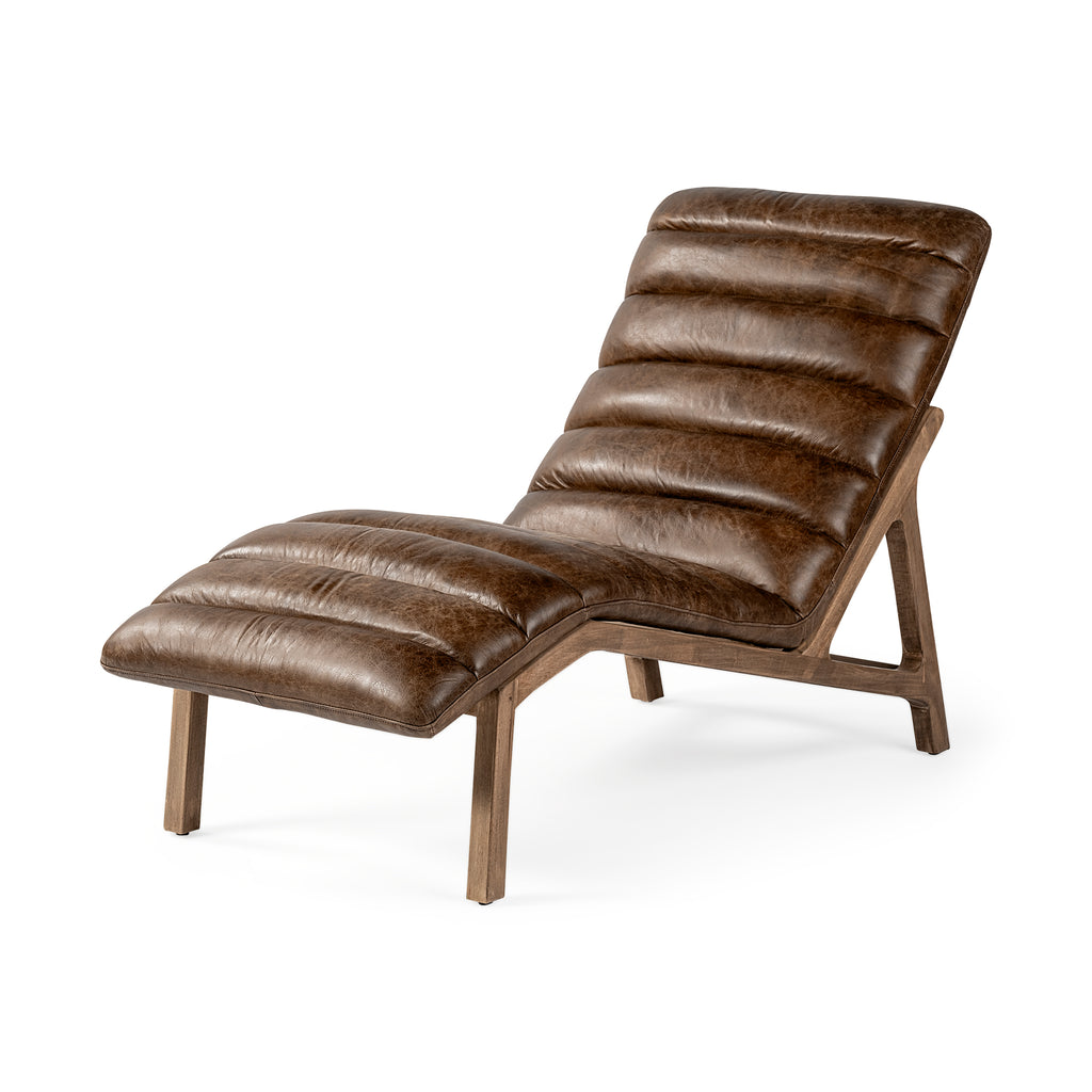 Whiskey Leather Chaise Lounge