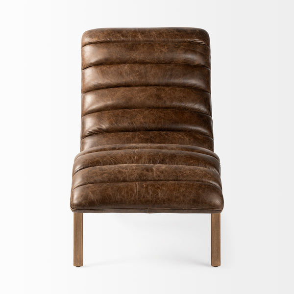 Whiskey Leather Chaise Lounge