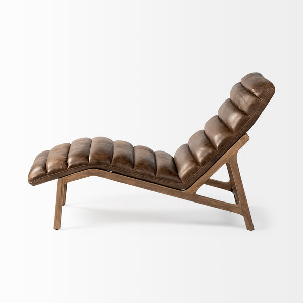 Whiskey Leather Chaise Lounge