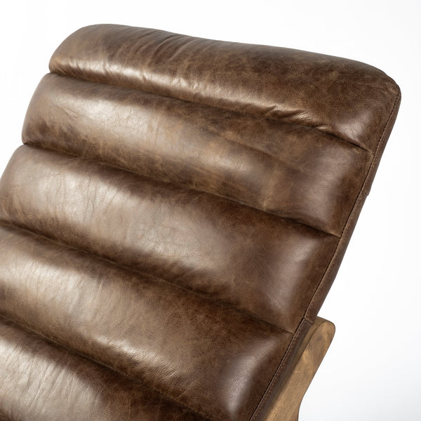 Whiskey Leather Chaise Lounge