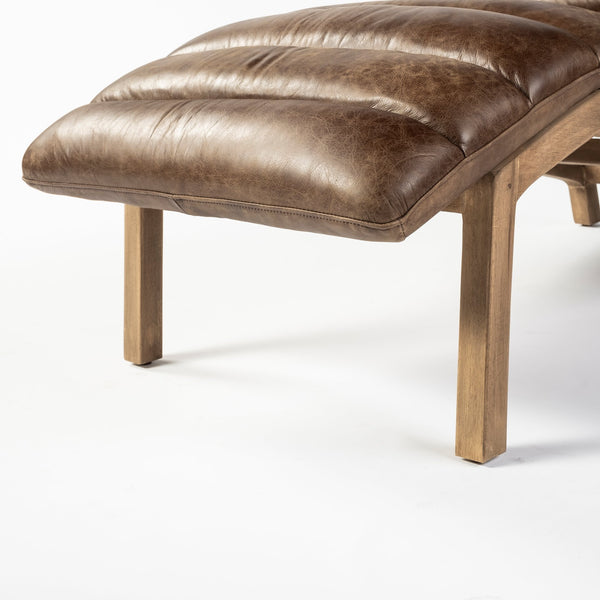 Whiskey Leather Chaise Lounge