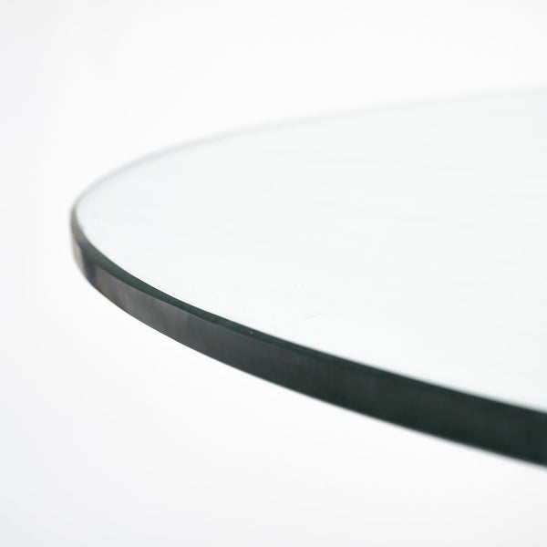 Modern Glass and Wood Scalloped Dining Table