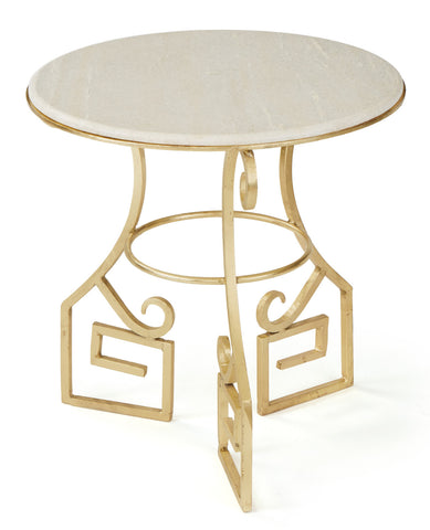 Solid Marble and Iron Gold Side Table - CENTURIA