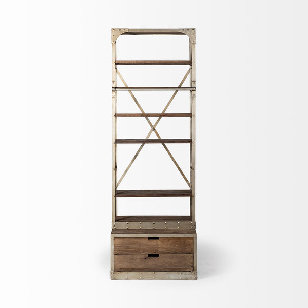 Classic Wooden Shelving Unit w/Ladder Ivory Small - CENTURIA