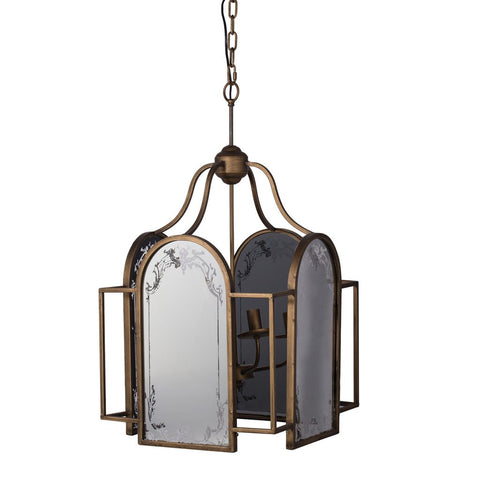 Deco and Brass Smoke Glass Chandelier - CENTURIA