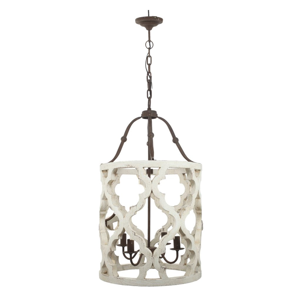 French Style White Washed Chandelier - CENTURIA