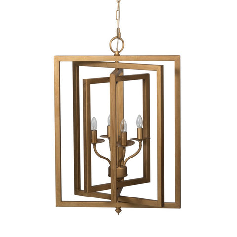 Geometric Four Light Gold Chandelier - CENTURIA