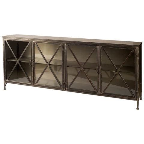 Glass Industrial Metal Sideboard - CENTURIA