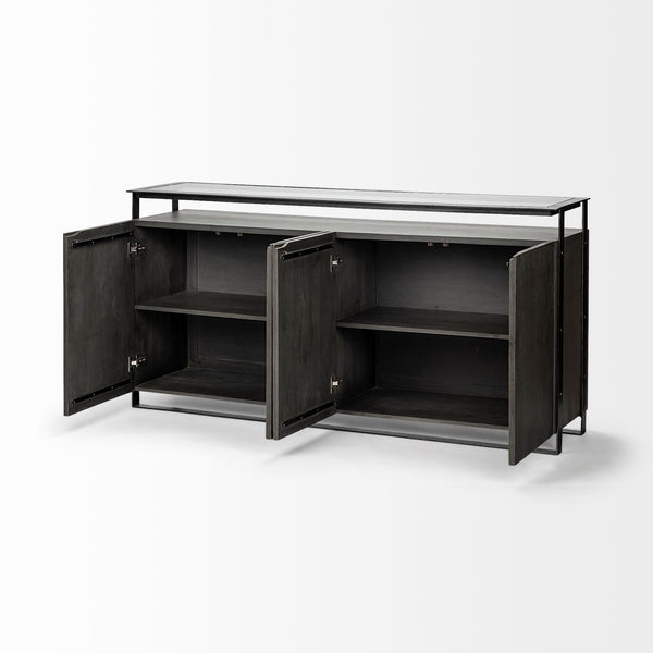 Grey Wooden Minimalist Sideboard - CENTURIA