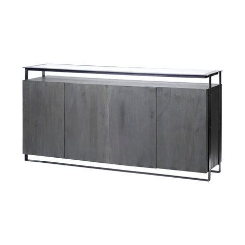 Grey Wooden Minimalist Sideboard - CENTURIA