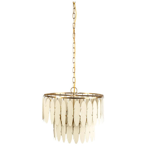 Ivory and Gold Feather Chandelier - CENTURIA
