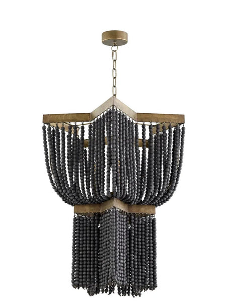 Landis Long Black Beaded Chandelier