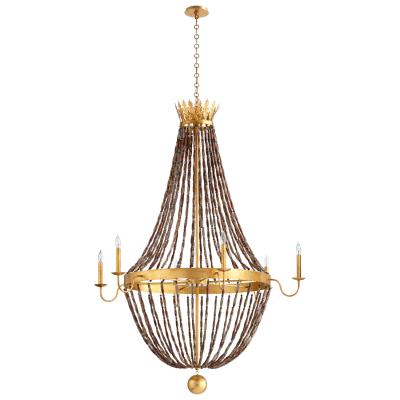 Large French Style Gold Leaf Crown Chandelier - CENTURIA