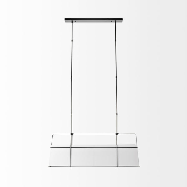 Large White and Black Rectangular Chandelier - CENTURIA