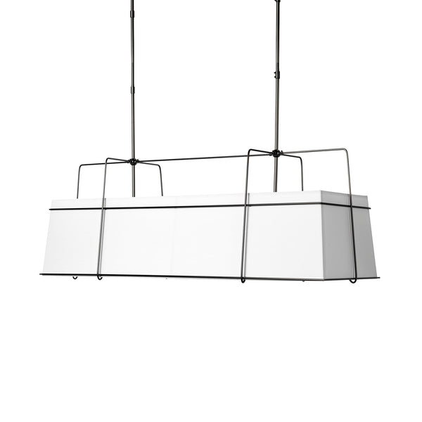 Large White and Black Rectangular Chandelier - CENTURIA