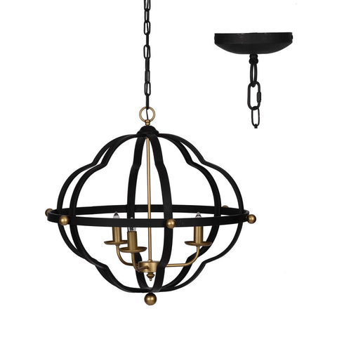 Matte Black and Gold Modern Chandelier - CENTURIA