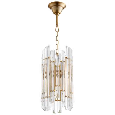 Mid Century Brutalist Style Pendant in Aged Brass - CENTURIA