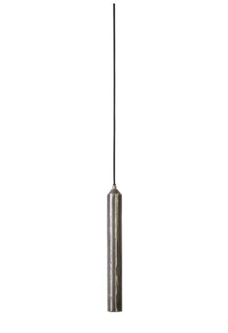 Slender Raw Nickel Modern Pendant Light