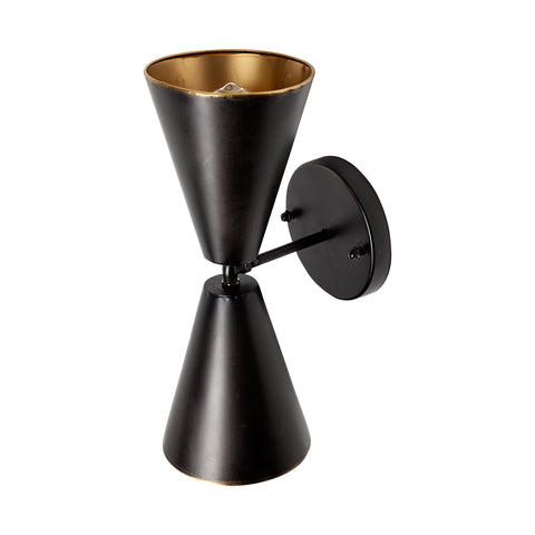 Modern Black and Gold Up/Down Sconce - CENTURIA