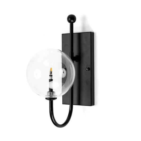 Modern Minimalist Globe Sconce in Matte Black - CENTURIA