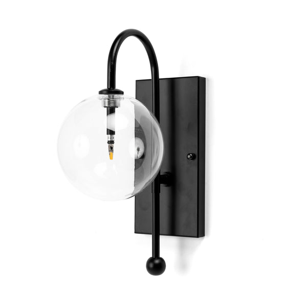 Modern Minimalist Globe Sconce in Matte Black - CENTURIA