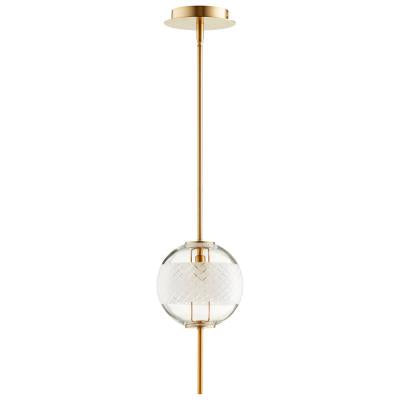 Modern Single Globe Pendant Light in Aged Brass - CENTURIA