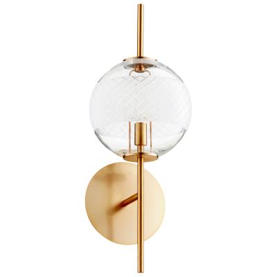 Modern Single Globe Sconce in Aged Brass - CENTURIA