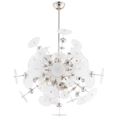 Modernist Round Disc Glass Art Chandelier - CENTURIA