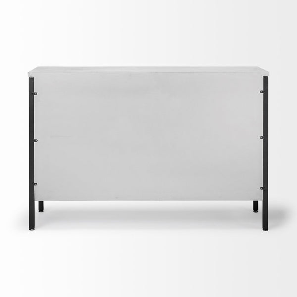 Rustic White Toned Three Door Cabinet - CENTURIA