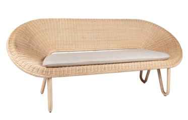 Modern Natural Rattan Settee - CENTURIA