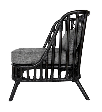 Modern Black Bamboo Armchair