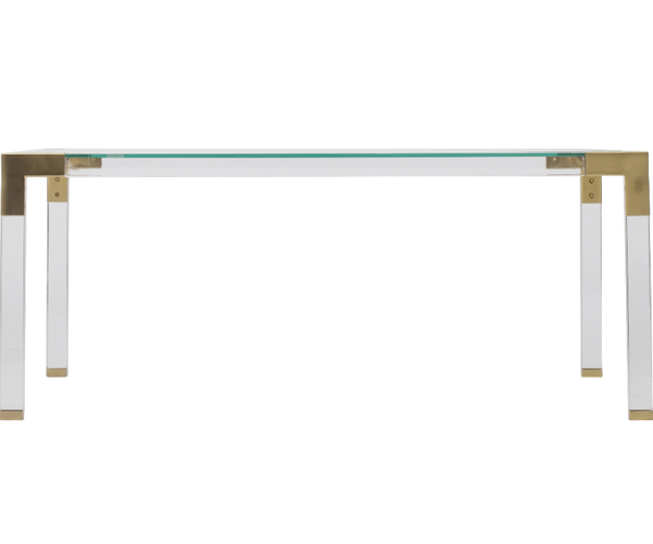 Lucite and Brass Coffee Table - CENTURIA