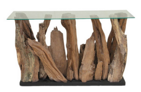 Organic Form Teak Wood Console - CENTURIA