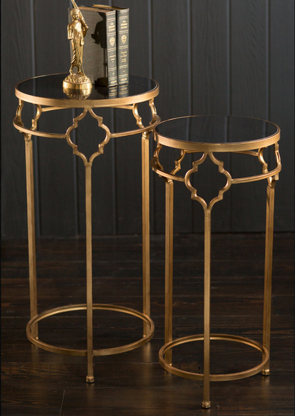 Gold and Black Stone Tables-A Set - CENTURIA