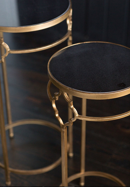 Gold and Black Stone Tables-A Set - CENTURIA