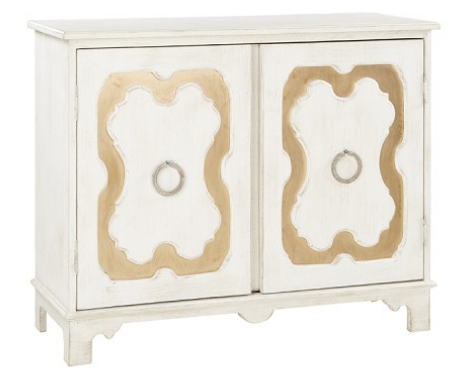 Jamie Side Table in White and Gold - CENTURIA