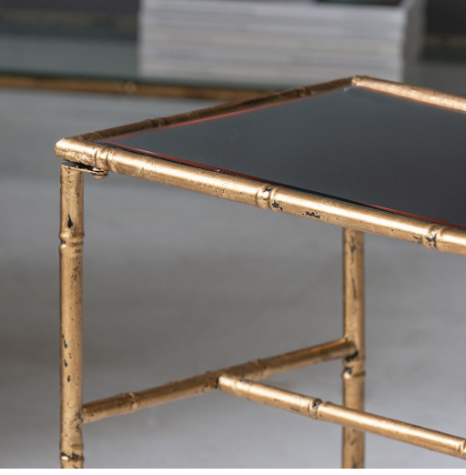 Faux Bamboo Gold Coffee Table - CENTURIA